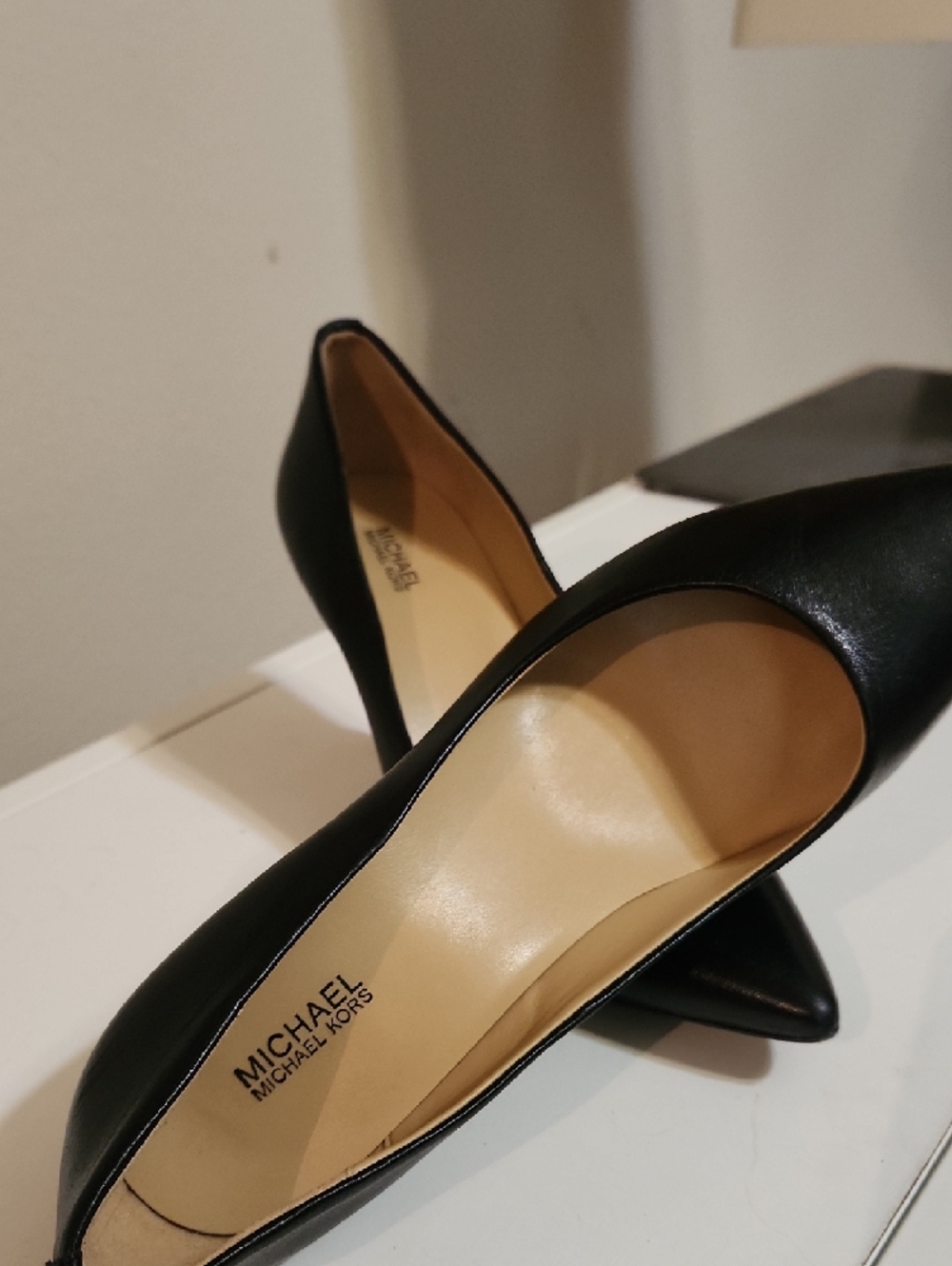Michael Kors Black Leather Pointed-Toe Heels - Picture 5 of 6